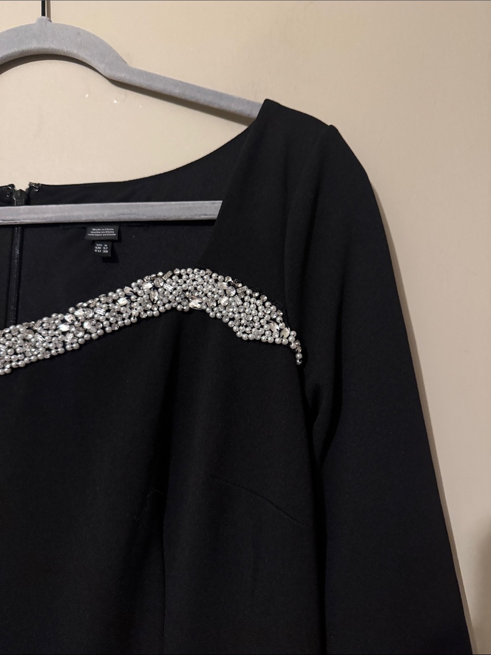 NWOT Maggy London Beaded Long Sleeve Midi Dress, Black, size 8 - Picture 6 of 12